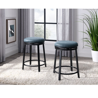 Swivel Bar Stools, Counter Height (Set of 2) - Blue