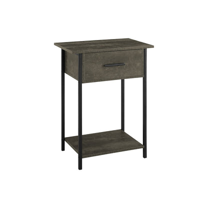 Contemporary 2 Tier Accent Table With Storage Drawer