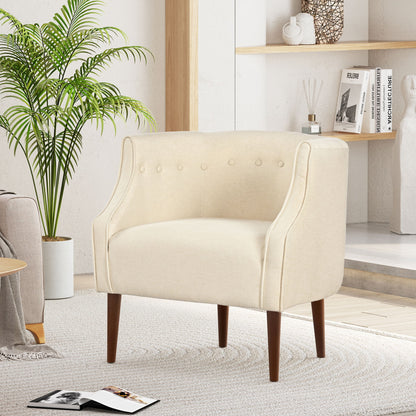 Contemporary Upholstered Club Chair With Button Tufting