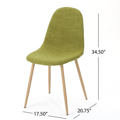 Modern Minimalist Fabric Dining Chair With Iron Legs