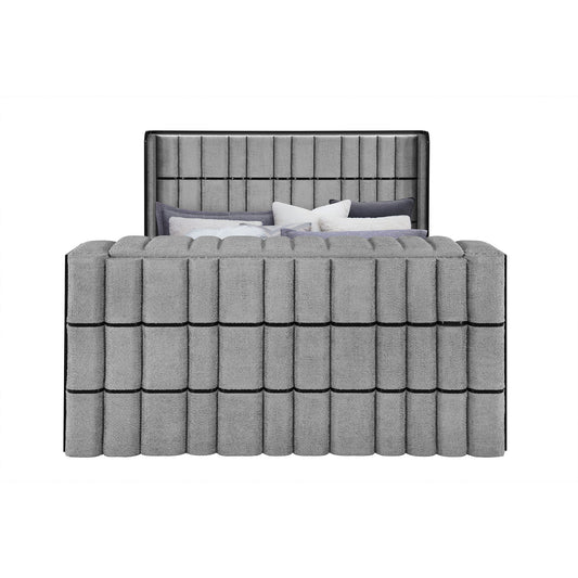Isaiah - 5 Piece Bedroom Set With TV Lift-LED, Speakers And Fireplace