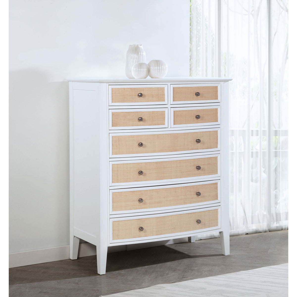 Talia - 8 Drawer Chest - White
