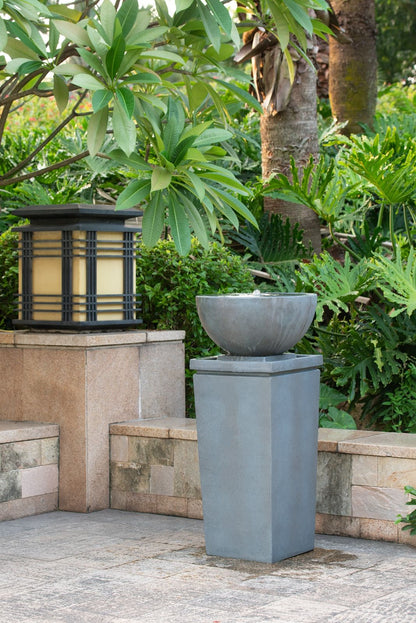 Zen Bowl Water Fountain, Outdoor Bird Feeder / Bath Fountains, Relaxing Water Feature For Garden