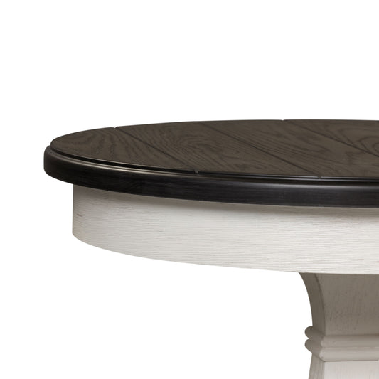 Allyson Park - Chair Side Table - Wirebrushed White / Charcoal