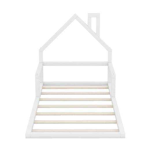 Floor Bed With House Shaped Headboard