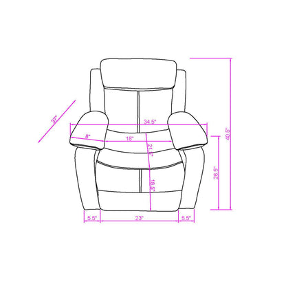 Blanche - Glider Recliner With LED, Pillow Top Arms