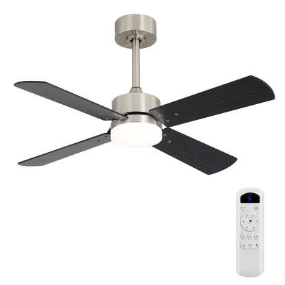 42" Ceiling Fan With Light And Memory Function, DC Reversible Motor, 4 Blades