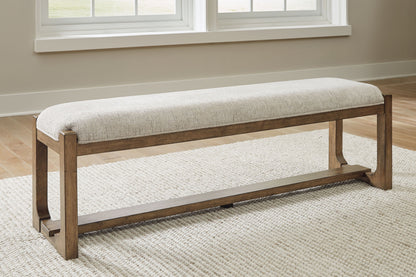 Cabalynn - Large Uph Dining Room Bench - Oatmeal / Light Brown