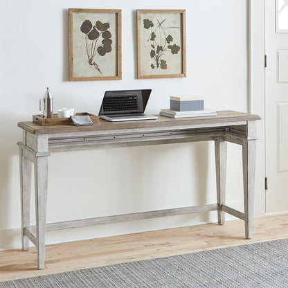Heartland - Console Bar Table - Antique White / Tobacco Tops