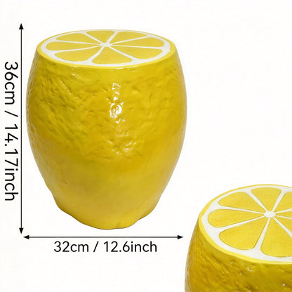 Lemon Fruit Stool, Ideal For Indoor Outdoor Home Decor - Yellow