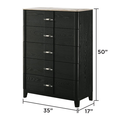 Opel - 5 Drawer Chest - Black