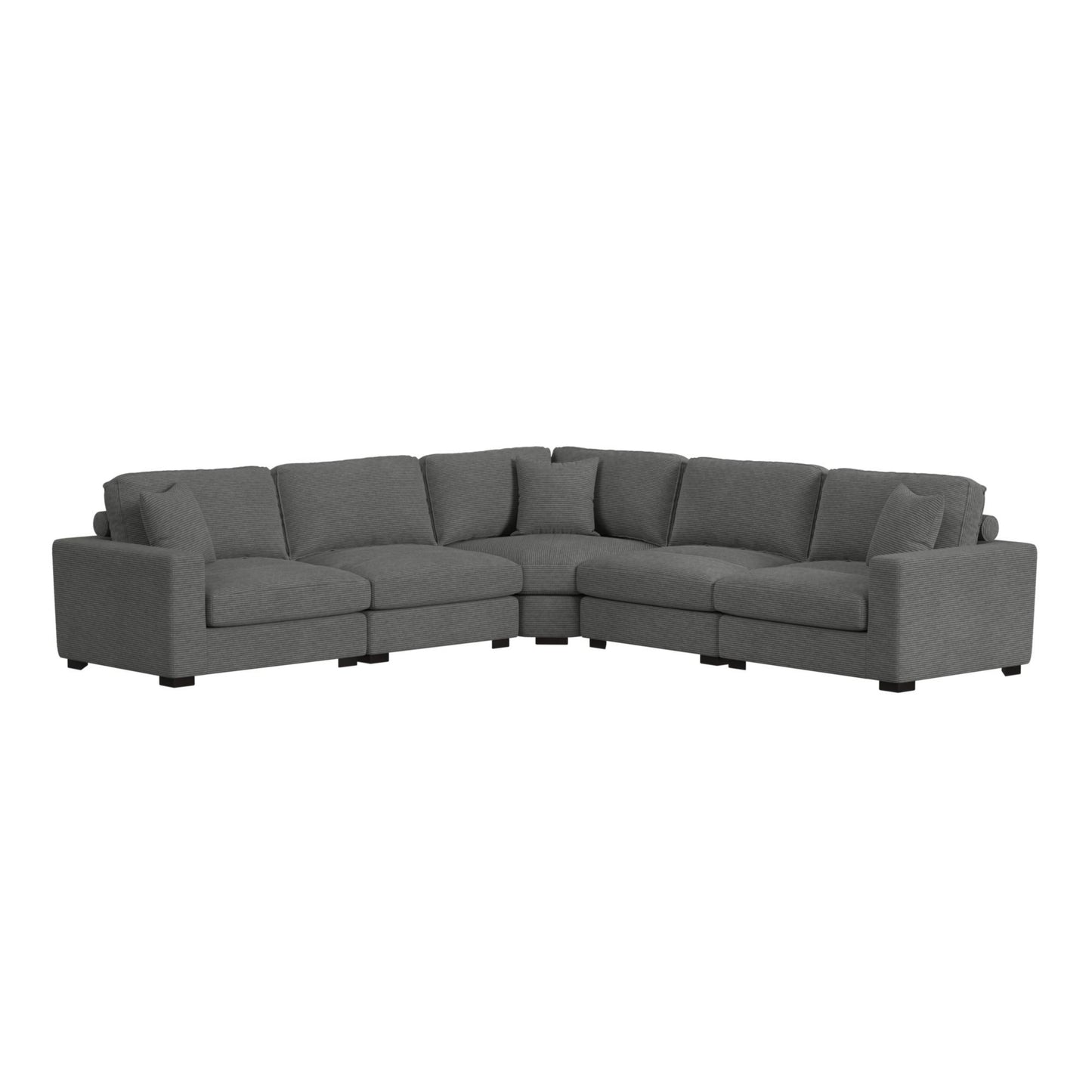 Arizona - Modular LHF Armchair With 1 Pillow 20" - Steno Charcoal