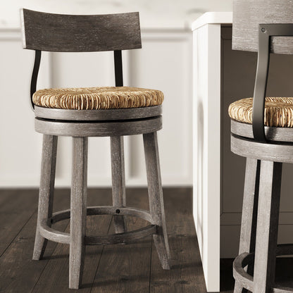 Stool With Natural Seagrass Seat