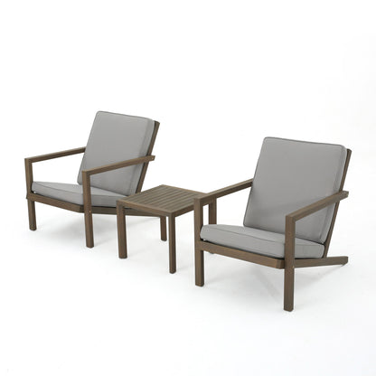 Celestaria - 3 Piece Outdoor Chat Set With Adirondack Chairs, Cushions And Side Table