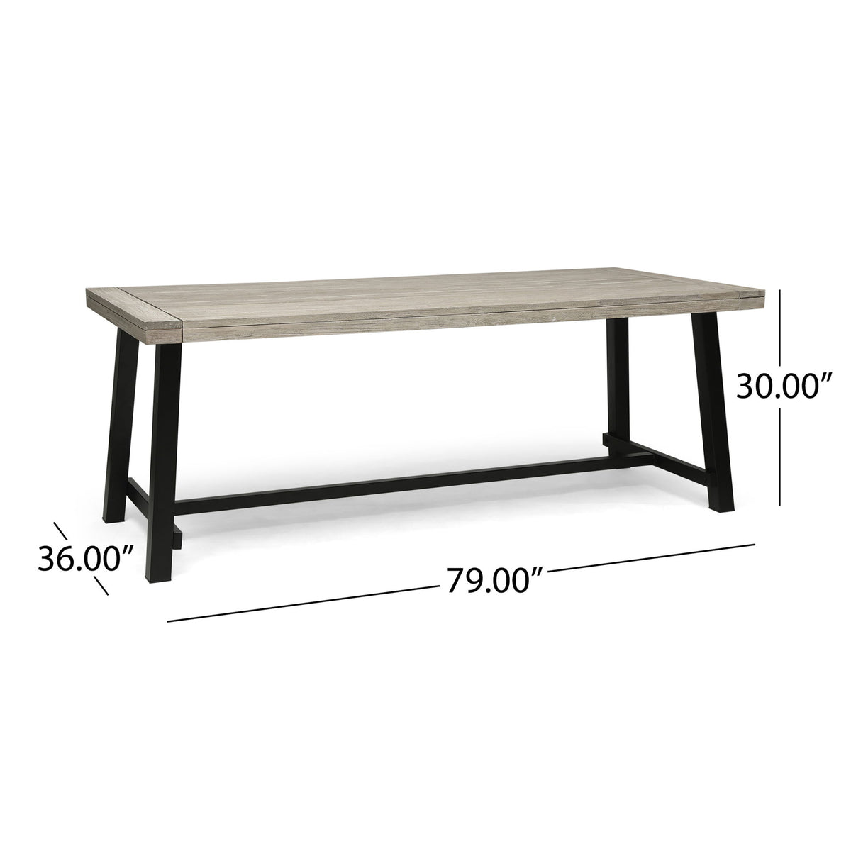 Equilibrium - Outdoor Dining Table With Wooden Frame And Slat Top