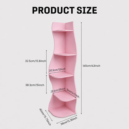 5 Tier S - Shaped Corner Shelf For Living Room