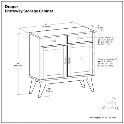 Draper - Entryway Storage Cabinet - Brown