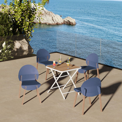 4 Piece Set Of Single Chairs With A Folding Square Table