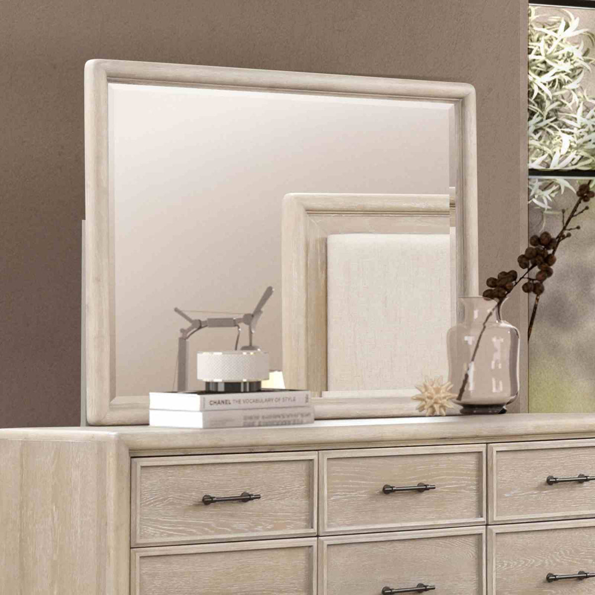 8 Drawers Dresser With Mirror, Bedroom Furniture - Oak