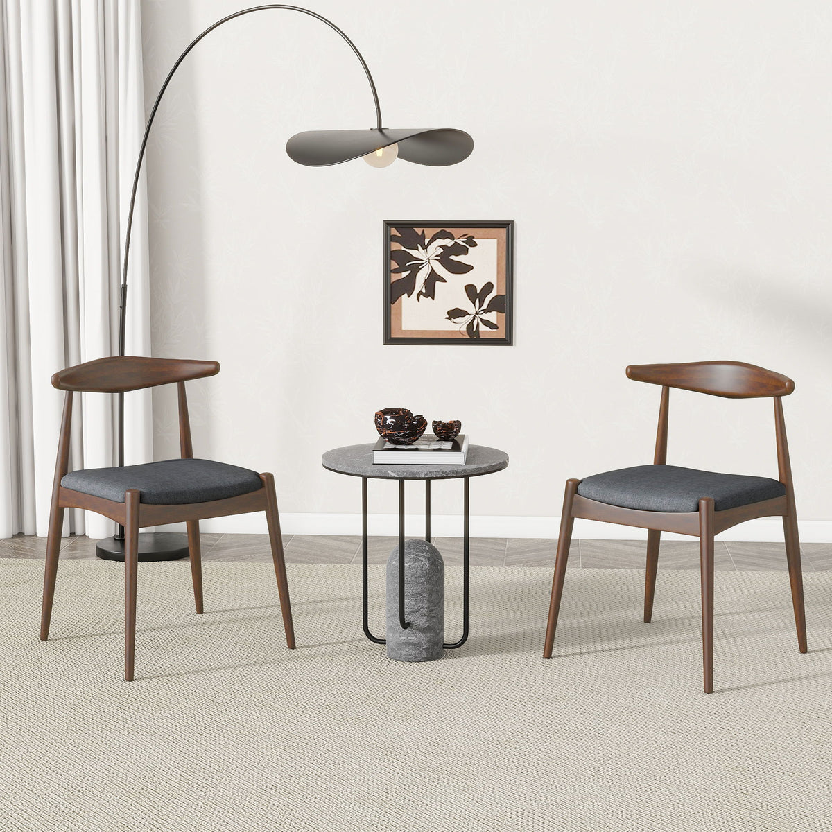 Dining Chairs With Ergonomic Backrest & Comfort Cushions (Set of 2)