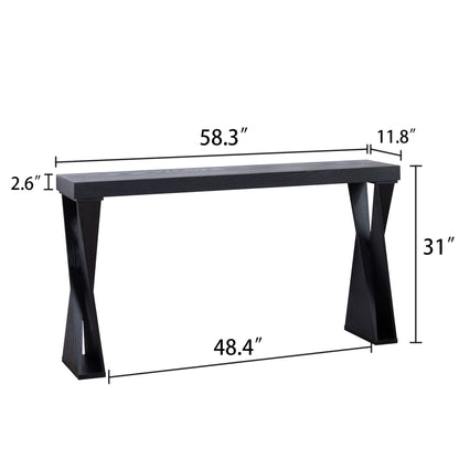 Console Table With Crossed Legs For Hallway - Black
