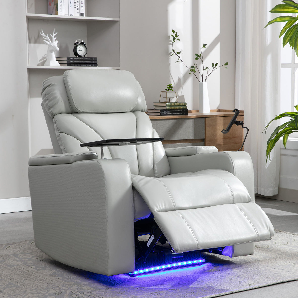 Power Motion Recliner Electric Power Recliner With USB Charging Port, Hidden Arm Storage, Convenient Cup Holder And tooth Speaker