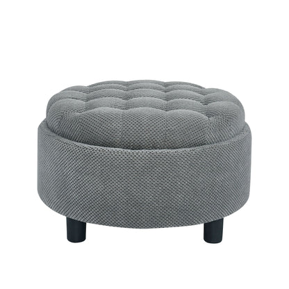 Storage Round Footstool Table Ottoman