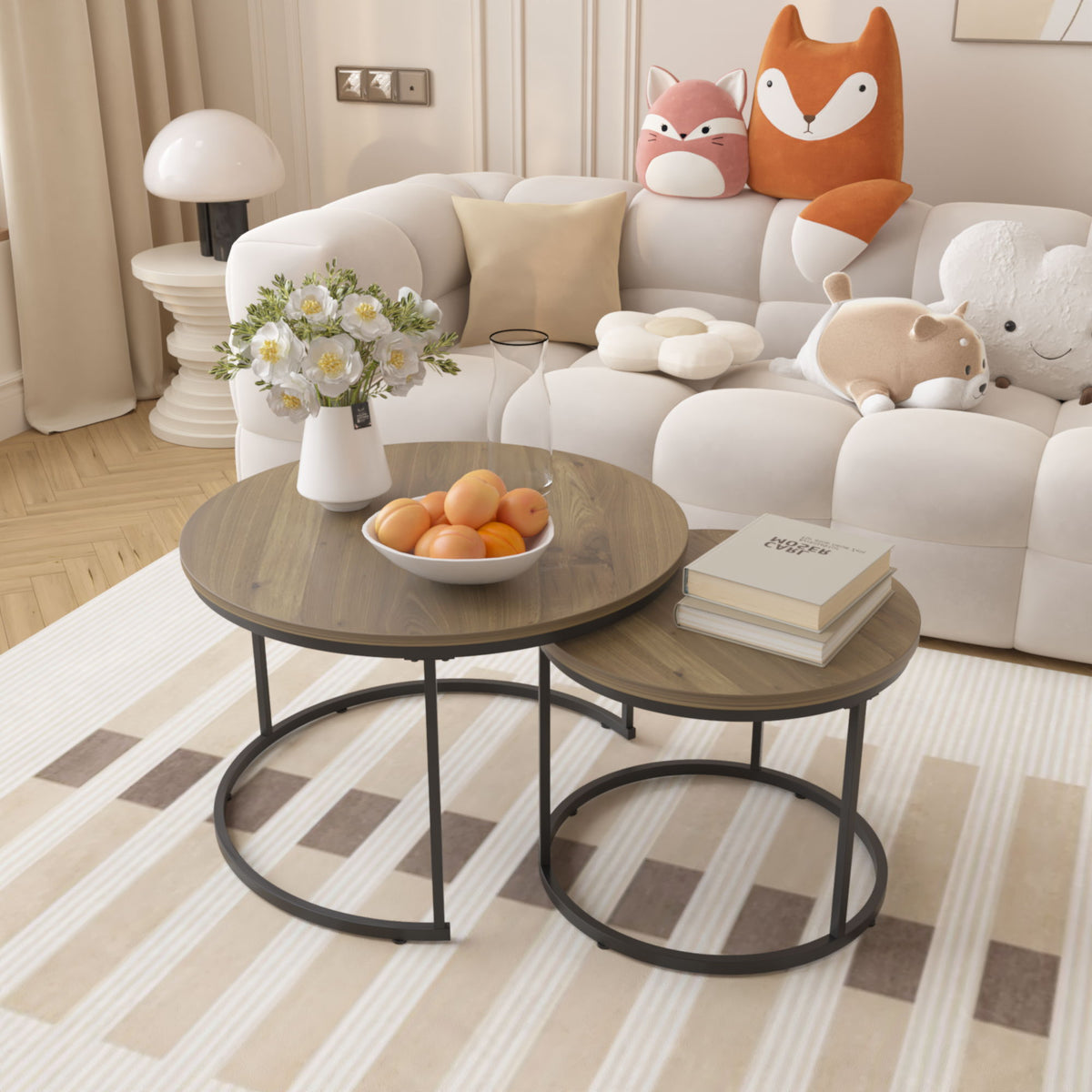 Round Nesting Coffee Table (Set of 2)