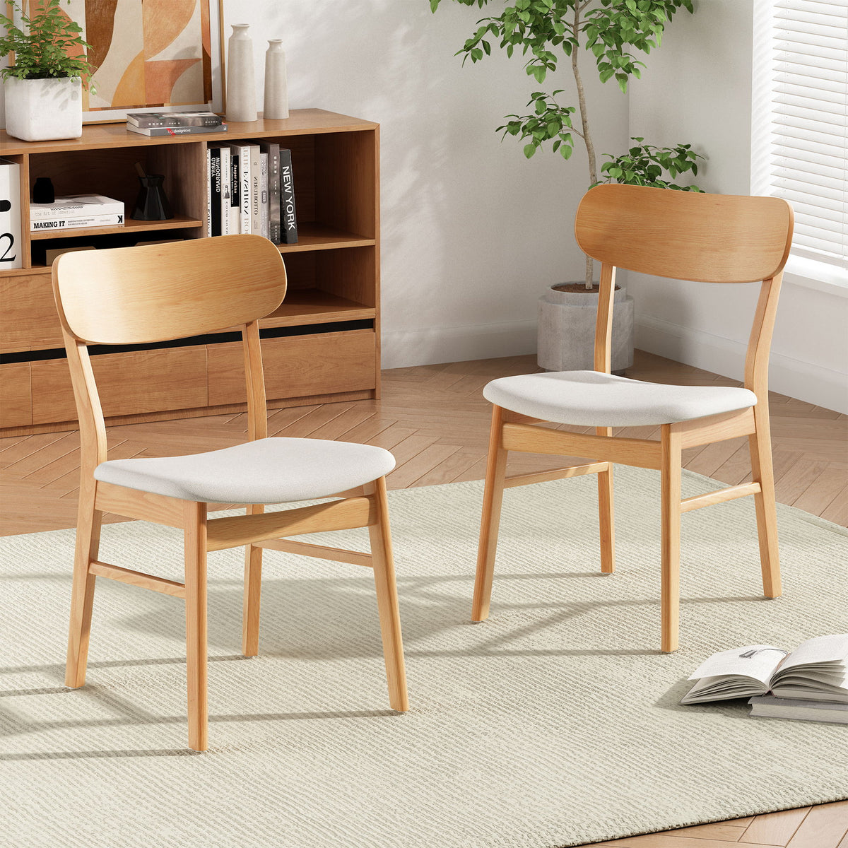 Dining Chairs With Cushioned Seat (Set of 2)