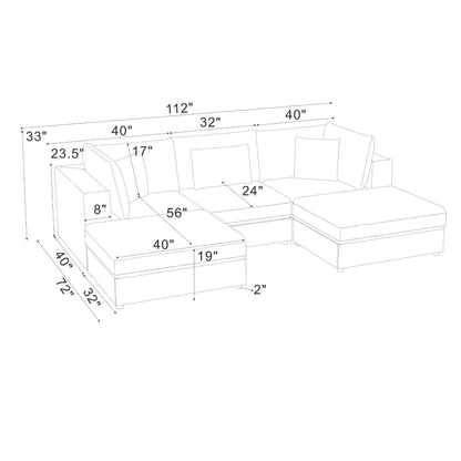 Modular Sectional & Custom Configuration, Toss Pillows