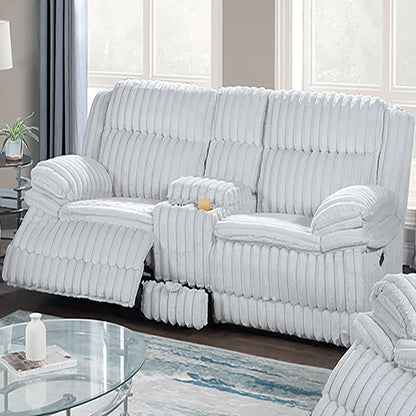 Contemporary Motion Loveseat With Console Storage