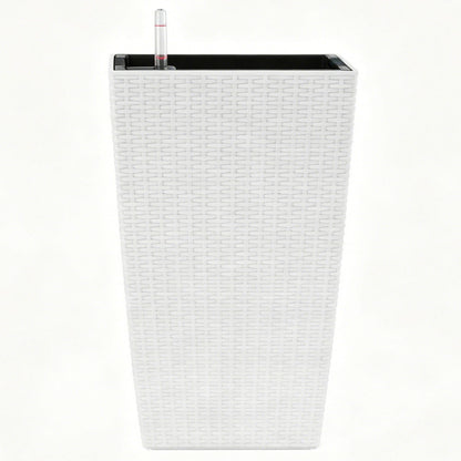 Square Large Planter With Automatic Watering System For Home And Garden (Set of 2) - White
