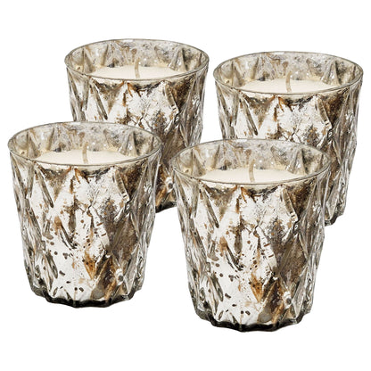 Scented Soy Wax Candle (Set of 4) - Silver