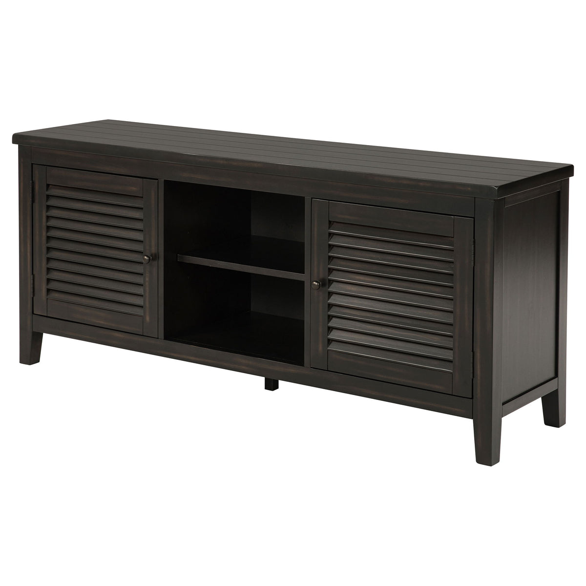 Sutter - 2 Door TV Stand With Mission Design - Dark Brown