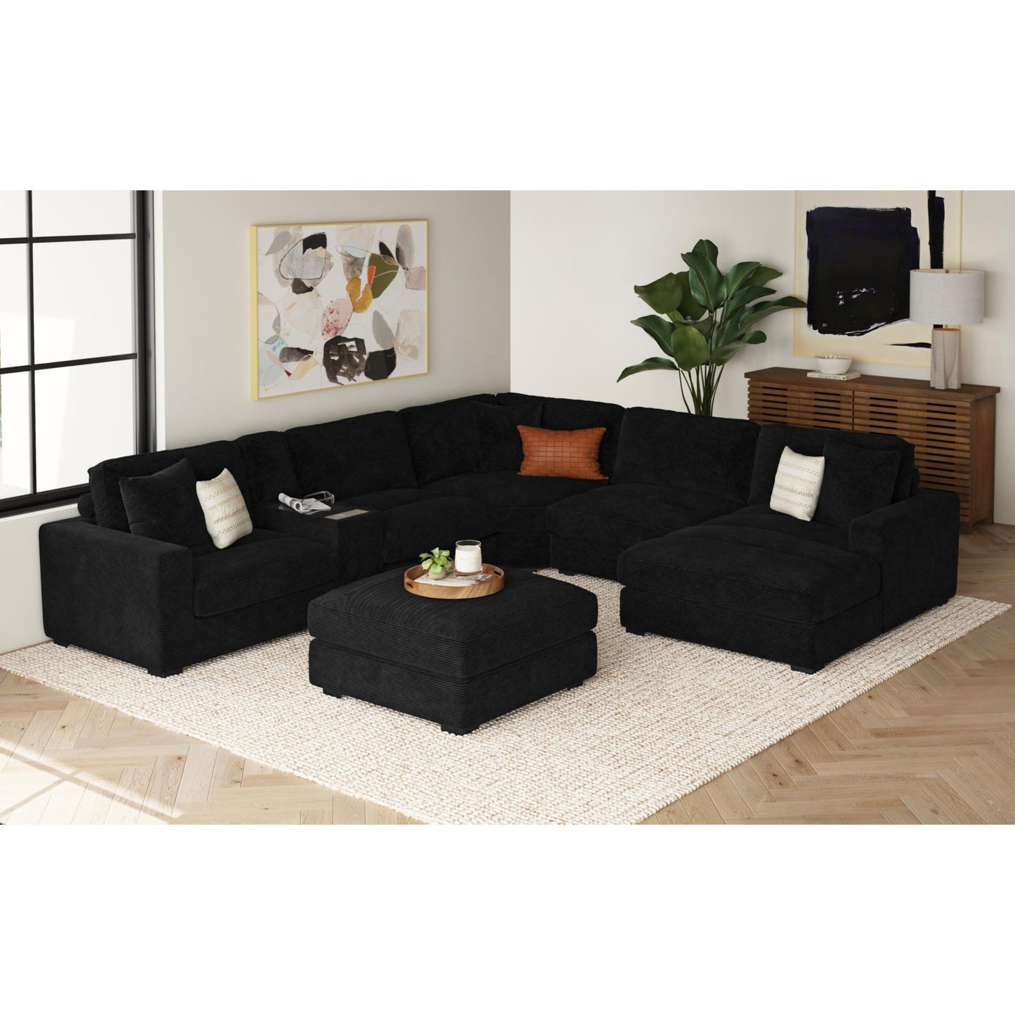 Arizona - Modular Armless Chair - Steno Black