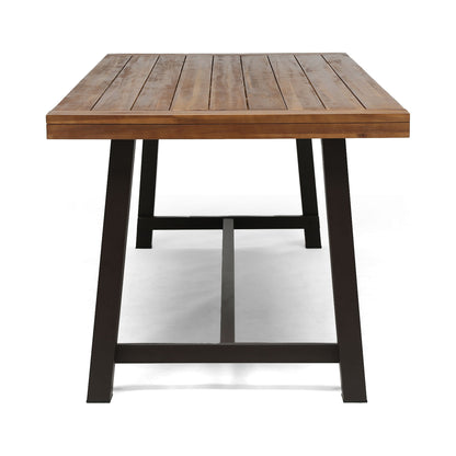 Equilibrium - Outdoor Dining Table With Wooden Frame And Slat Top