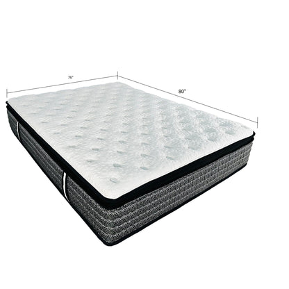 14" Premium Pocket Coil Hybrid Mattress With Gel Memory Foam, Super Plush - Gray / White - King