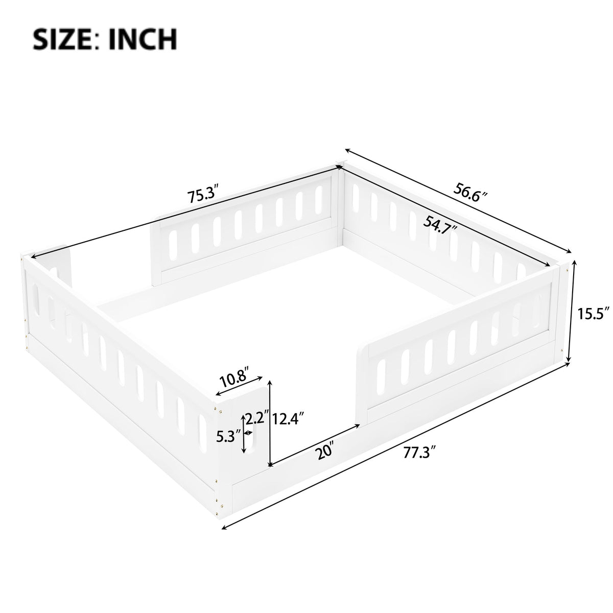 Platform Bed With Guardrail