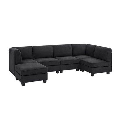 Upholstered Modular Sectional With Removable Cushions