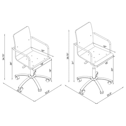 Clear Office Chair With Caster Wheels Futuristic Design, Adjustable Height - Clear