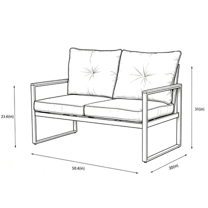 Oversized Outdoor Conversation Set, 5 Seater - Blue
