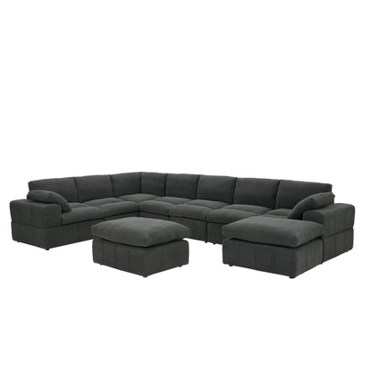 Sectional, Large Arms, Toss Pillows Included