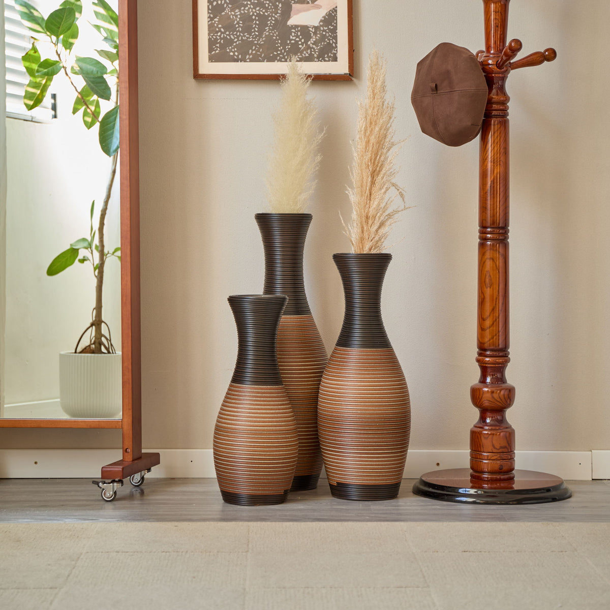 Designer Floor Vases, Large Vases For Home Decor Flooring (Set of 3)