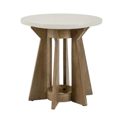 Berkley Square - Round End Table - Linen & Khaki