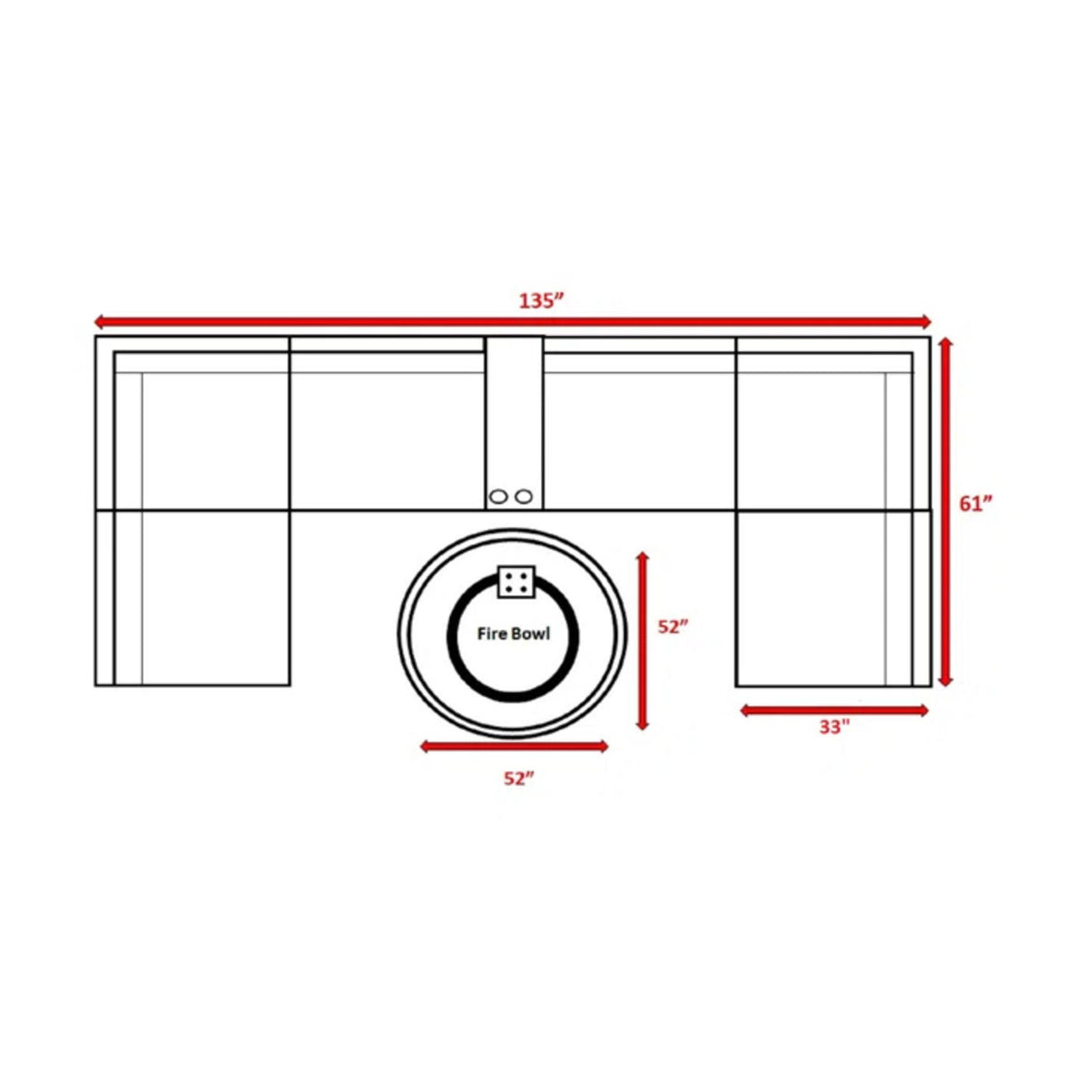 4 Person Outdoor Seating Set With Cushions And Fire Pit, Rustproof - Brown