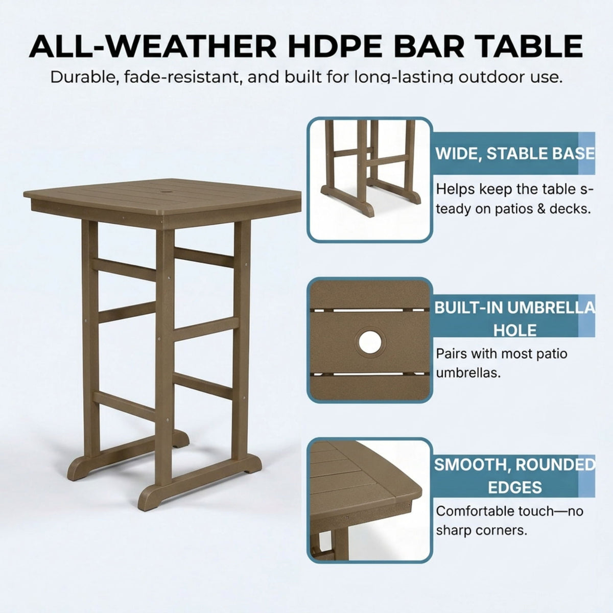 Bar-Height Outdoor Patio Table