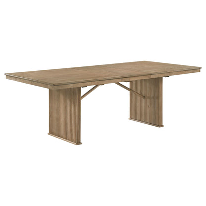 10 Piece Extension Dining Set With Upholstered Chairs And Matching Sideboard - Light Brown