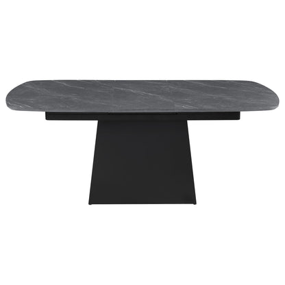 Idlewild - Extension Leaf Dining Table With Tapering Pedestal Base - Black