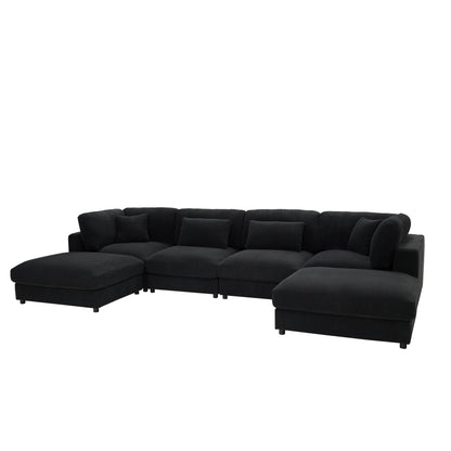 Upholstered Modular Sectional & Custom Configuration And Toss Pillows