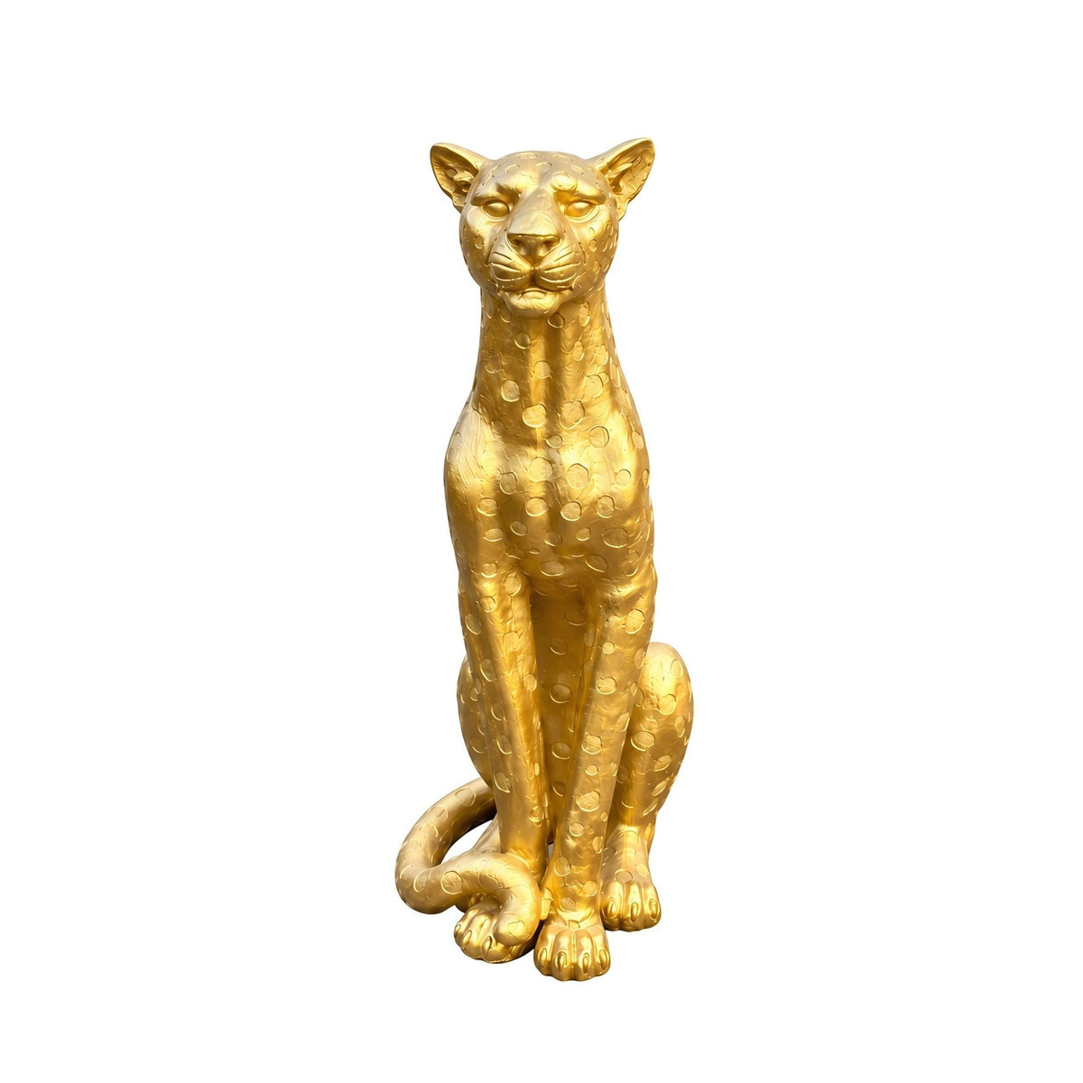 Leopard Statue, Animal Sculpture For Decor - Gold